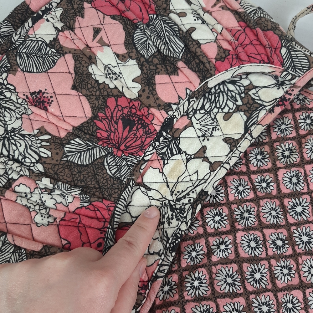 🔥Vera Bradley Brown Pink and White Floral Bag See all pics for Condition GUC - Picture 5 of 6
